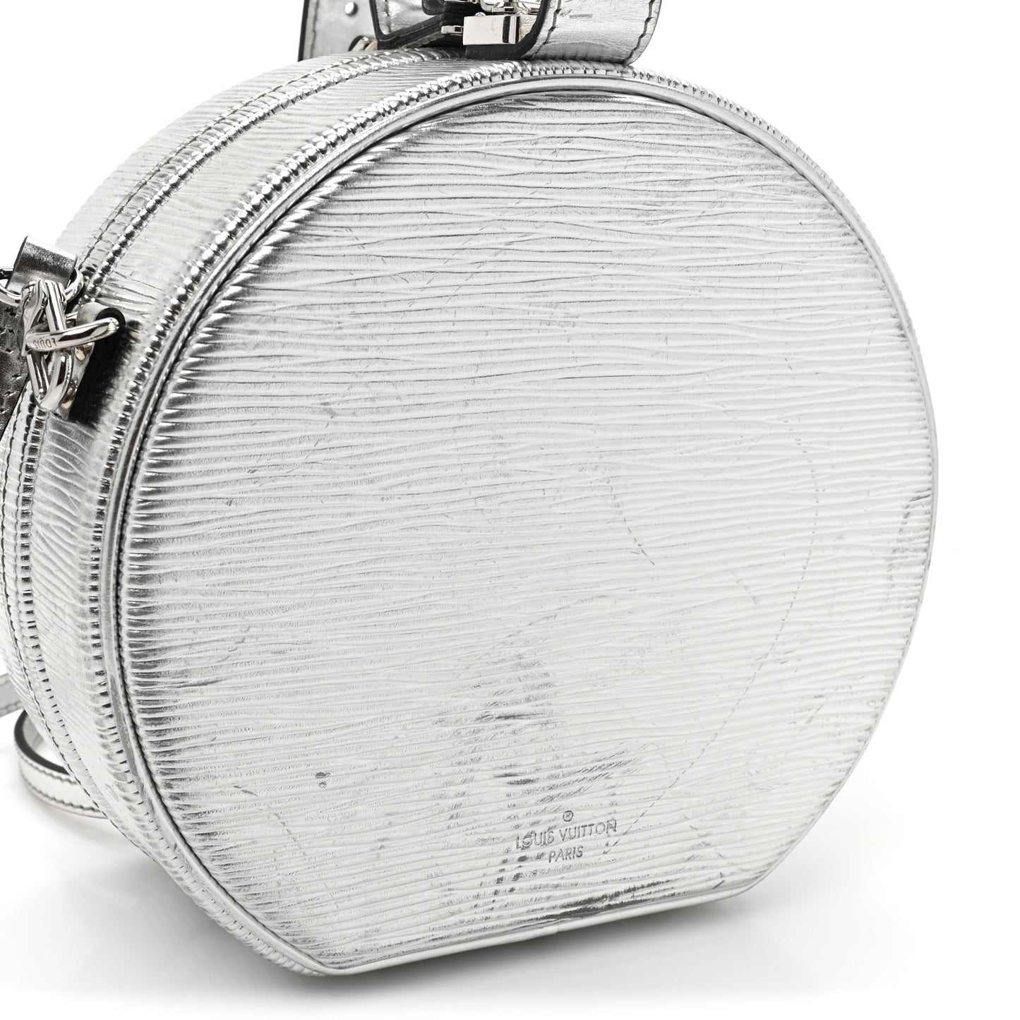 Metallic Epi Petite Boite Chapeau Silver