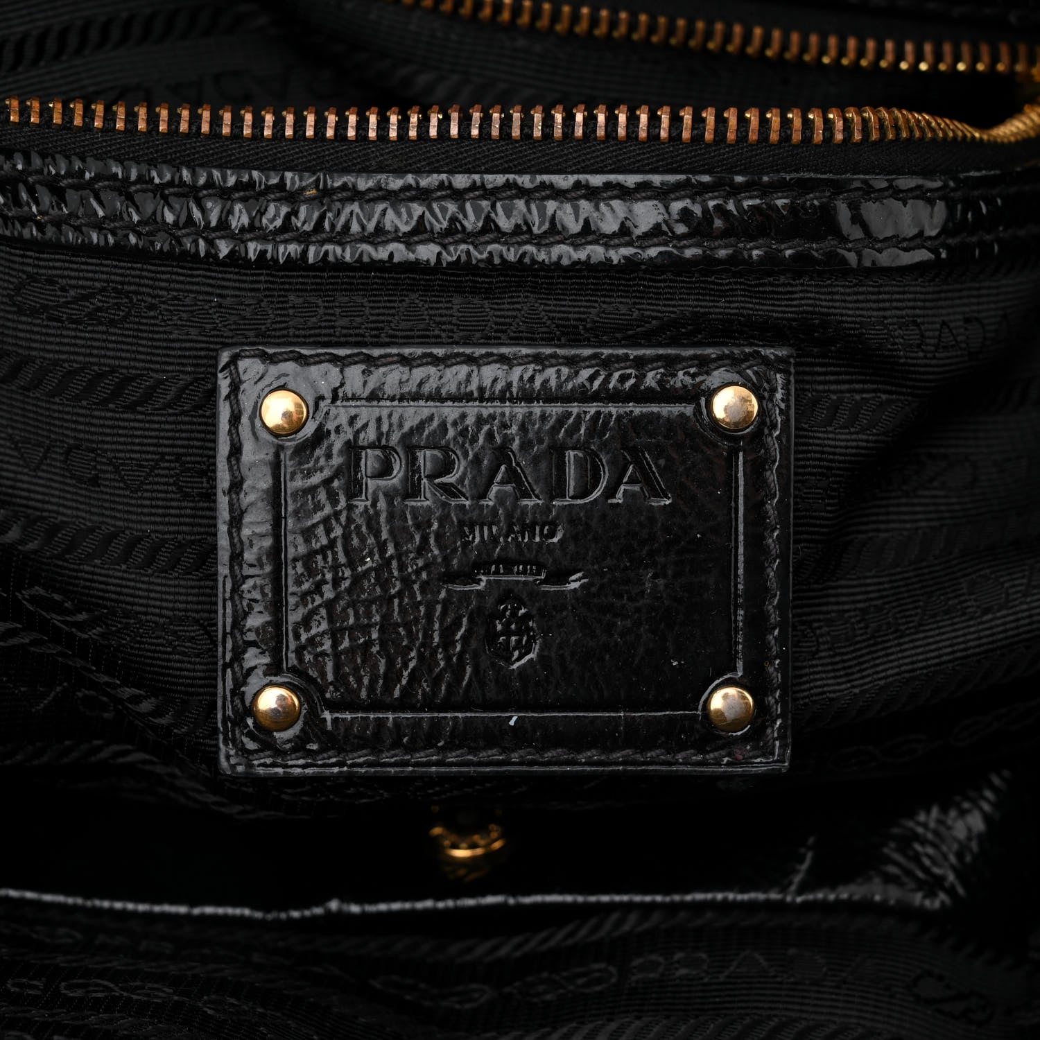 Prada Tessuto Nylon Vernice Dome Satchel Black 6 of 10