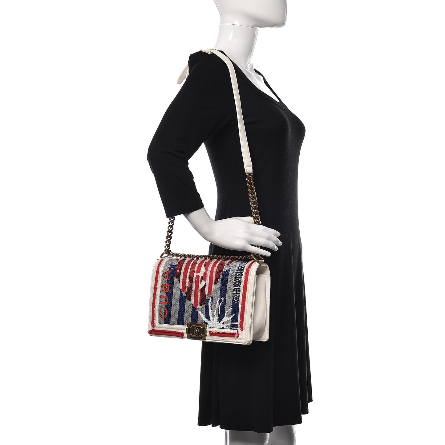 Sequin Canvas New Medium Cuba Boy Flap White Blue Red