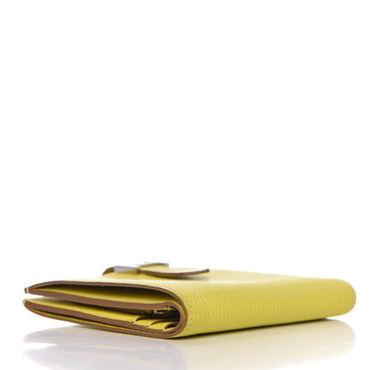Hermes Chevre Mysore Bearn Compact Wallet Lime 4 of 9
