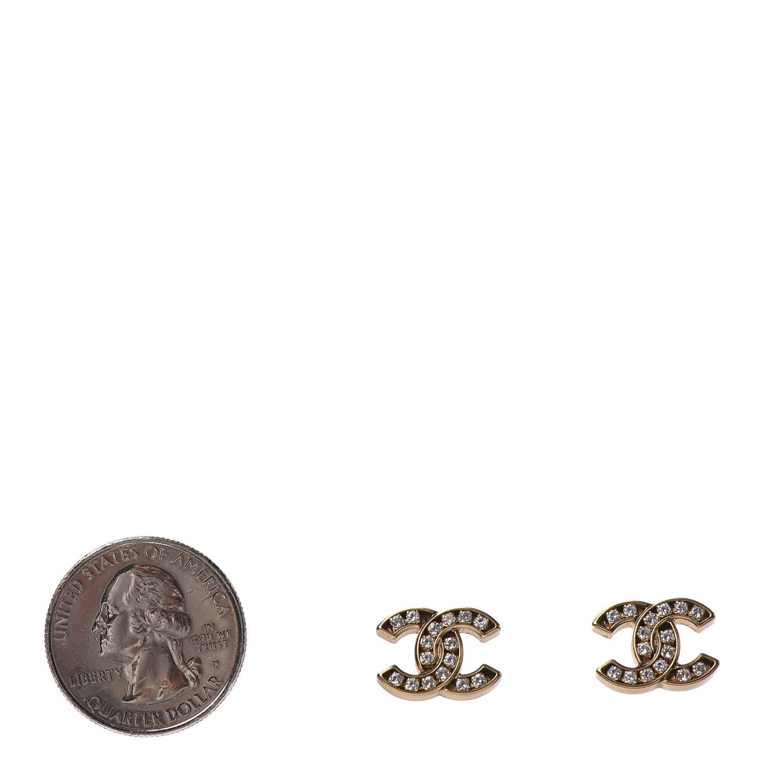 Chanel Crystal CC Earrings Gold 2 of 4