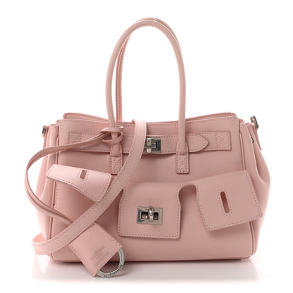 Balenciaga Smooth Calfskin Mini Bel Air Carry All Bag Suede Pink 1 of 8