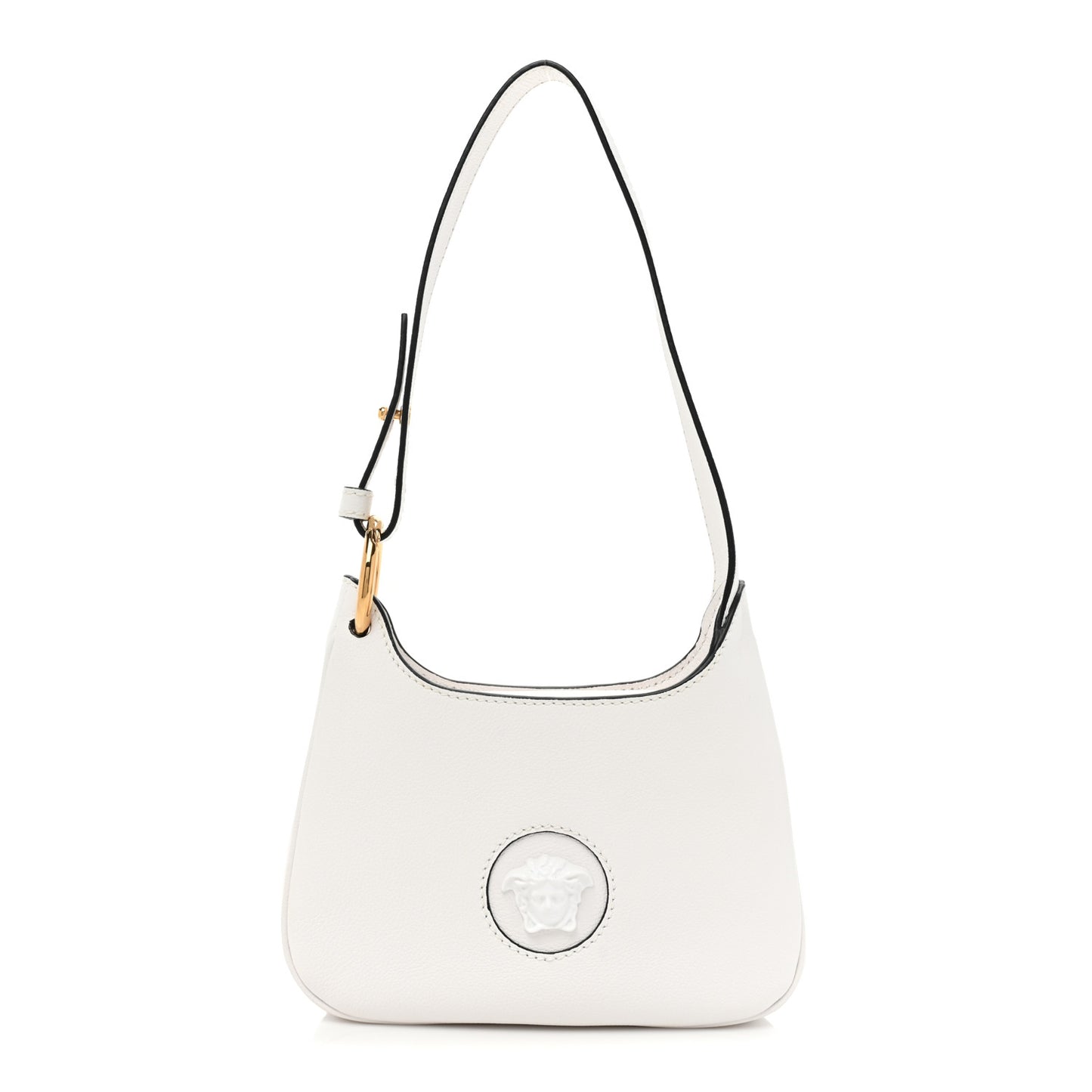 Calfskin La Medusa Small Hobo Crossbody Optical White