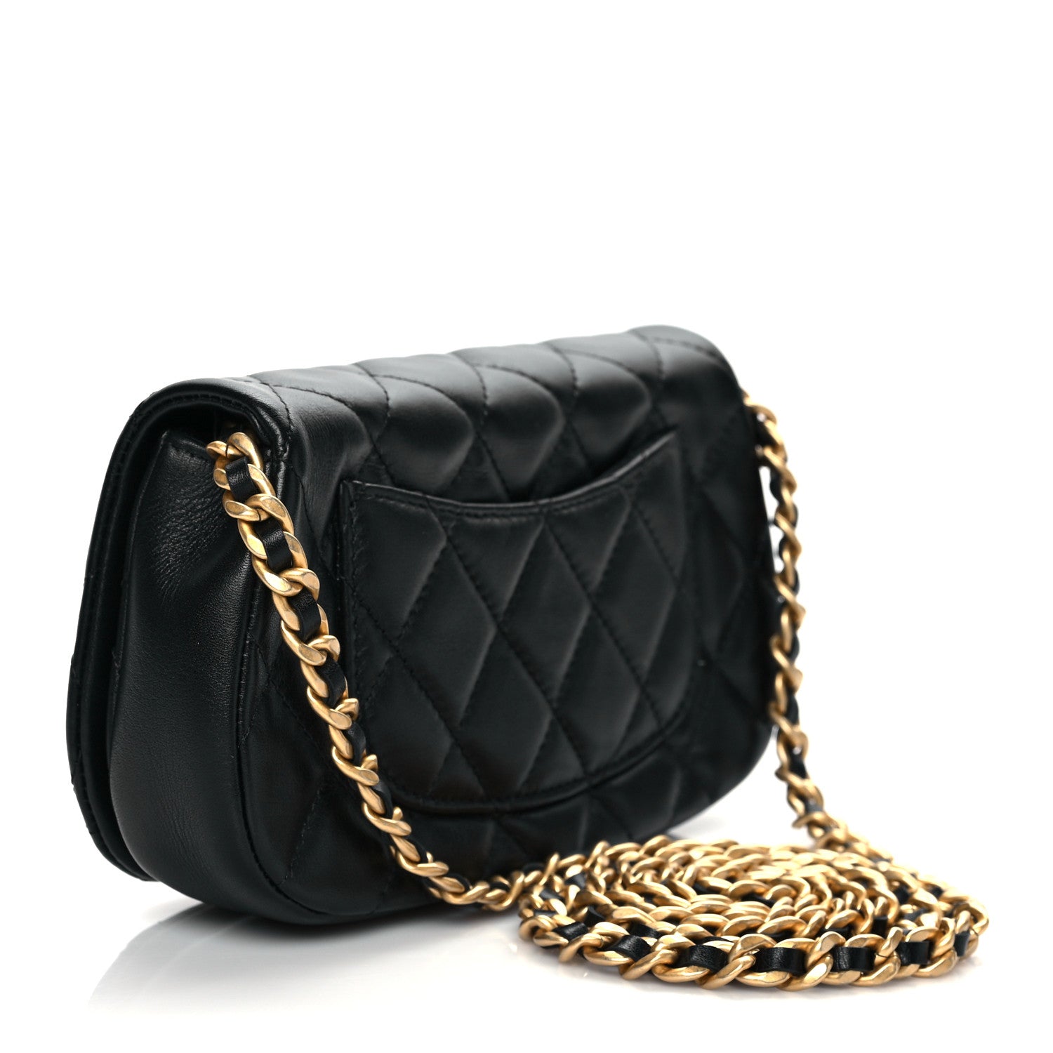 Chanel Calfskin Quilted Coco Mail Clutch With Chain Black 3 of 11