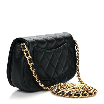 Chanel Calfskin Quilted Coco Mail Clutch With Chain Black 3 of 11