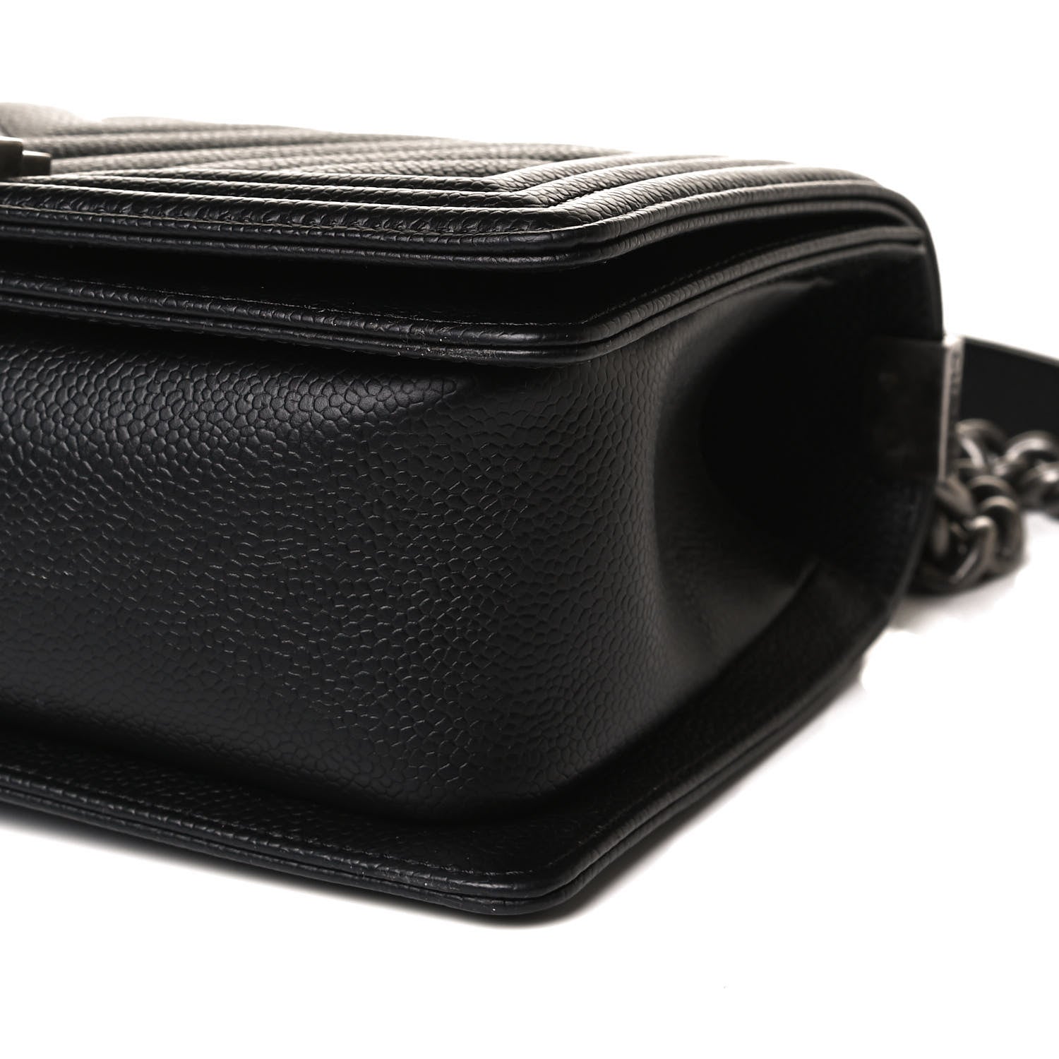 Chanel Caviar Chevron Quilted Medium Boy Flap Black 9 of 16