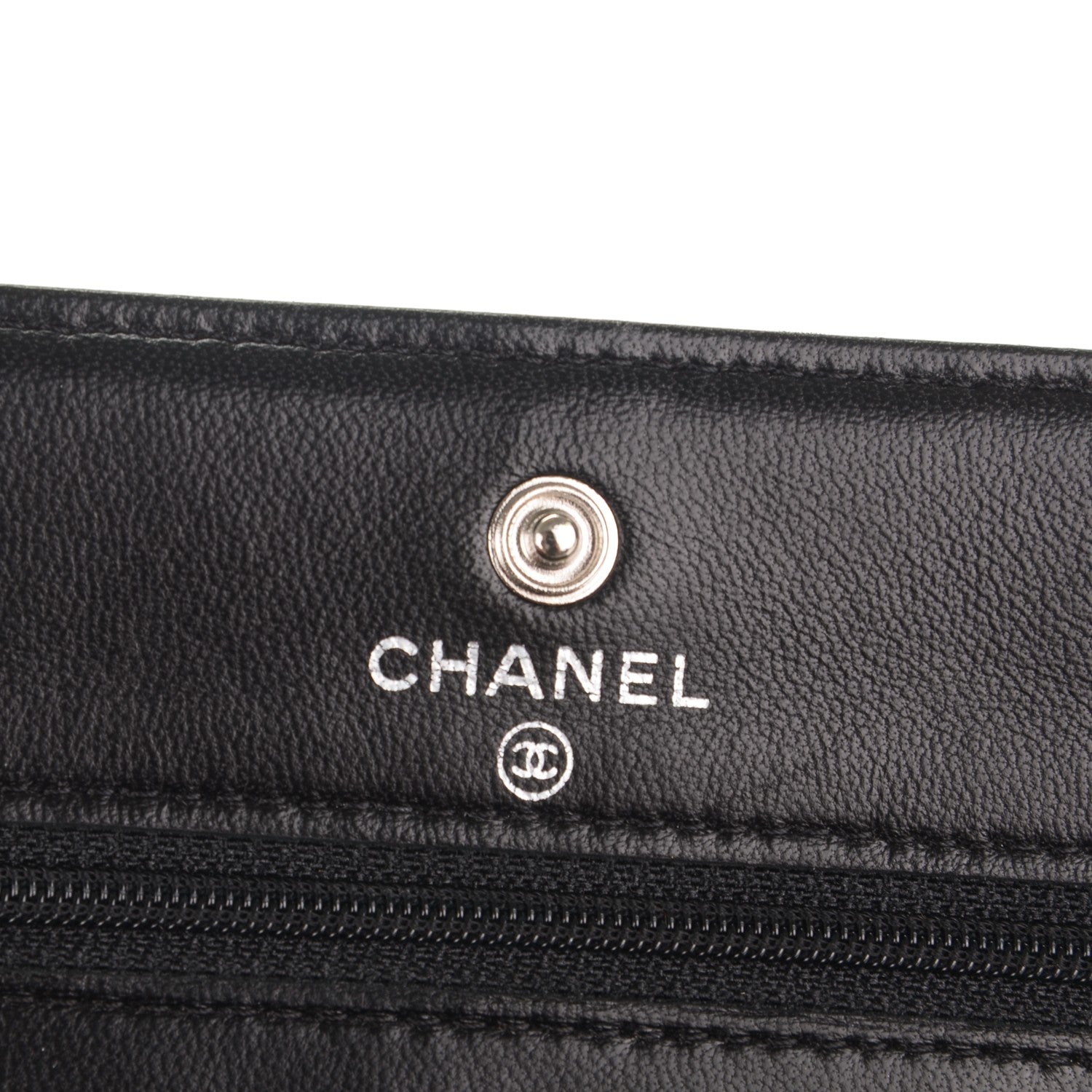 Chanel Lambskin Quilted Wallet On Chain WOC Black 6 of 8