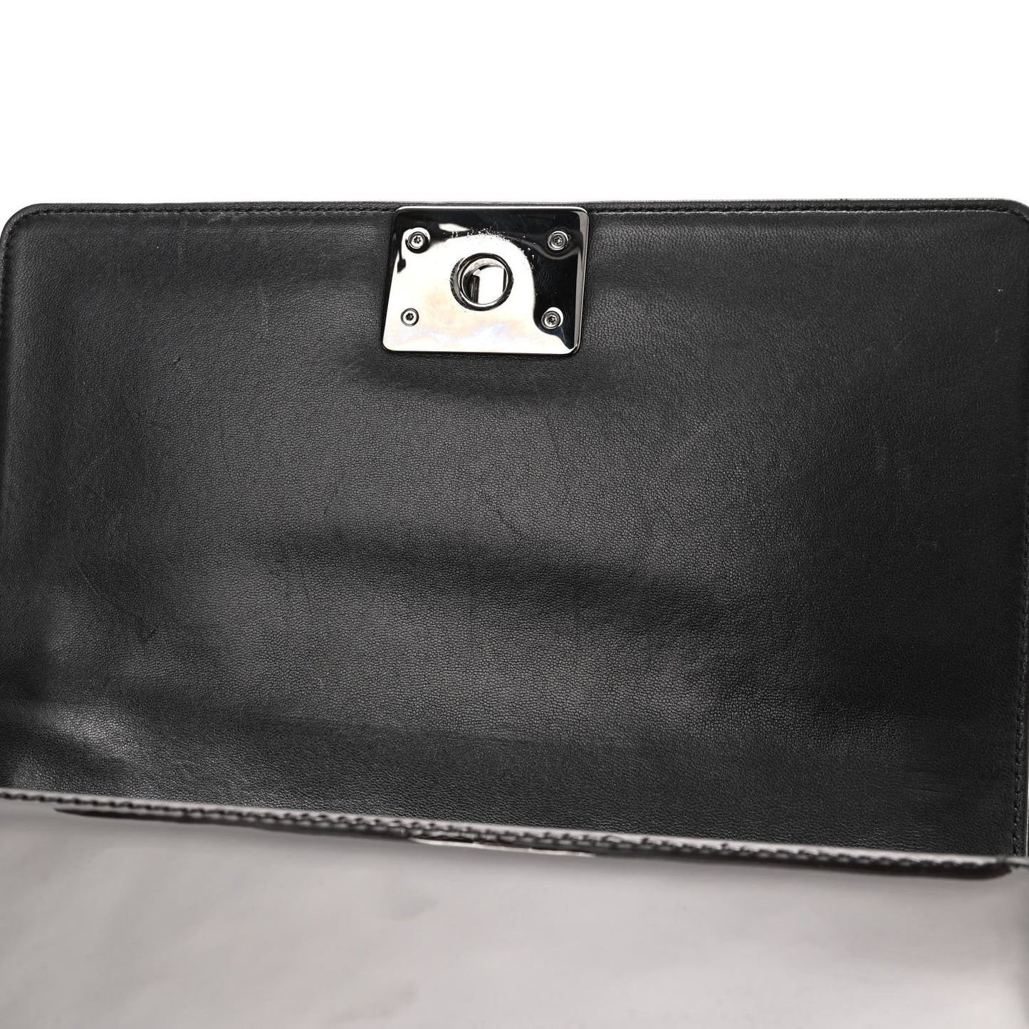 Patent Calfskin Quilted Medium Boy Flap Black