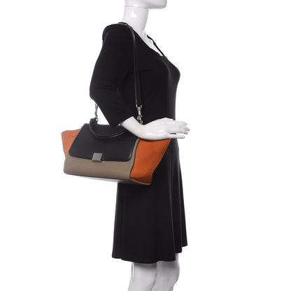 Celine Smooth Calfskin Suede Small Tri-Color Trapeze Orange 2 of 12