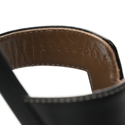 Hermes Box Calfskin Oran Sandals 36 Black 11 of 16