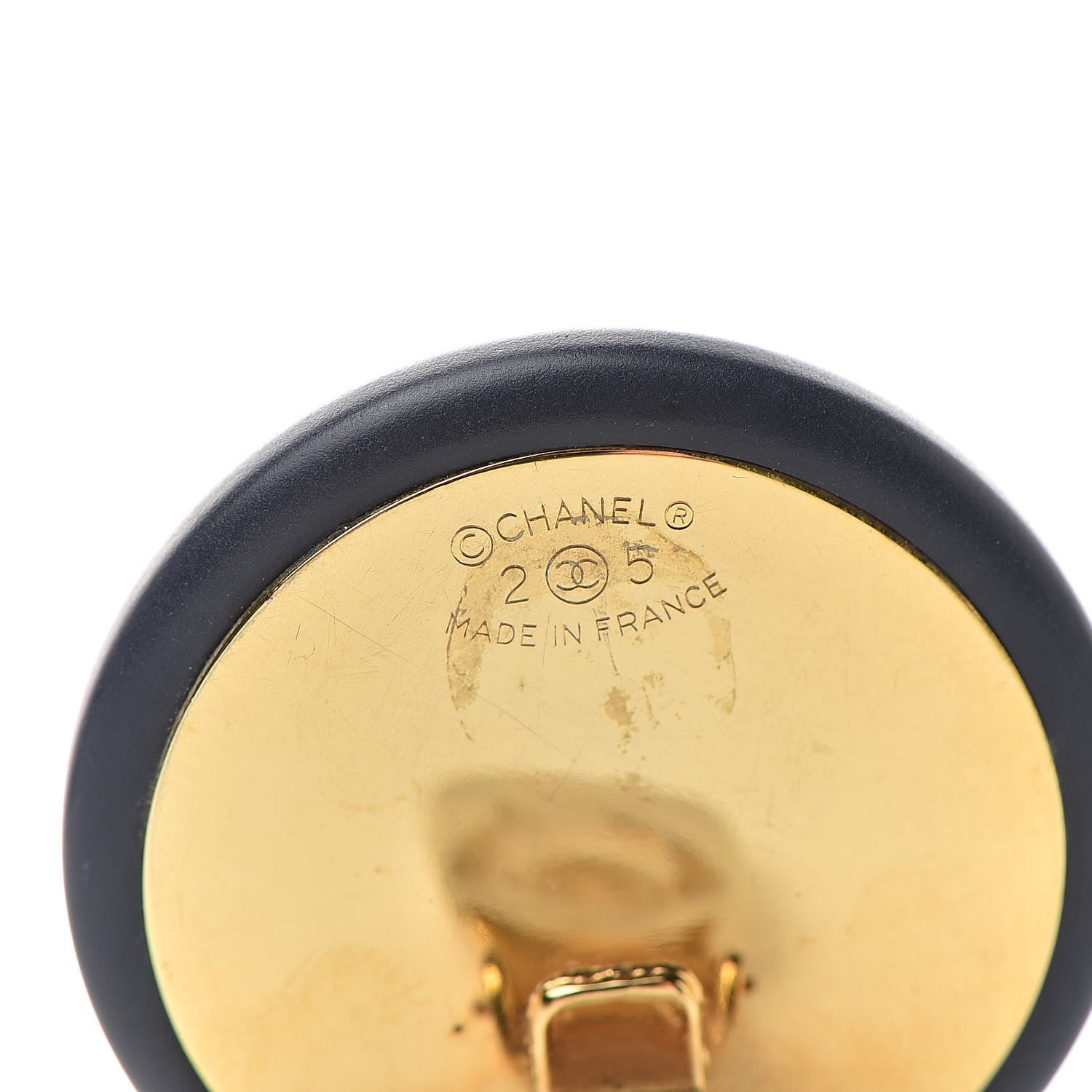 Chanel CC Clip On Earrings Navy Gold 4 of 6