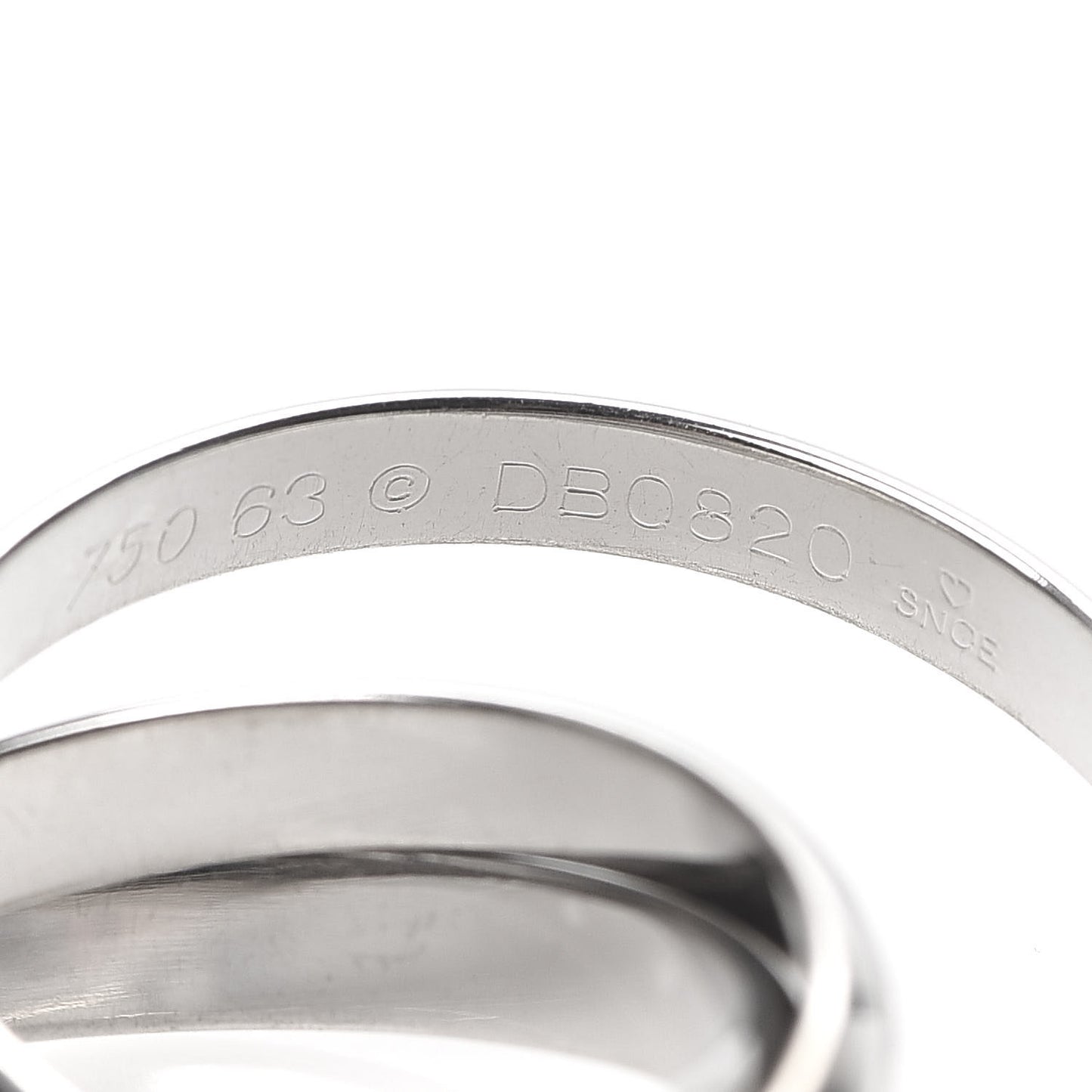 18K White Gold Classic Trinity Ring 63 10.25