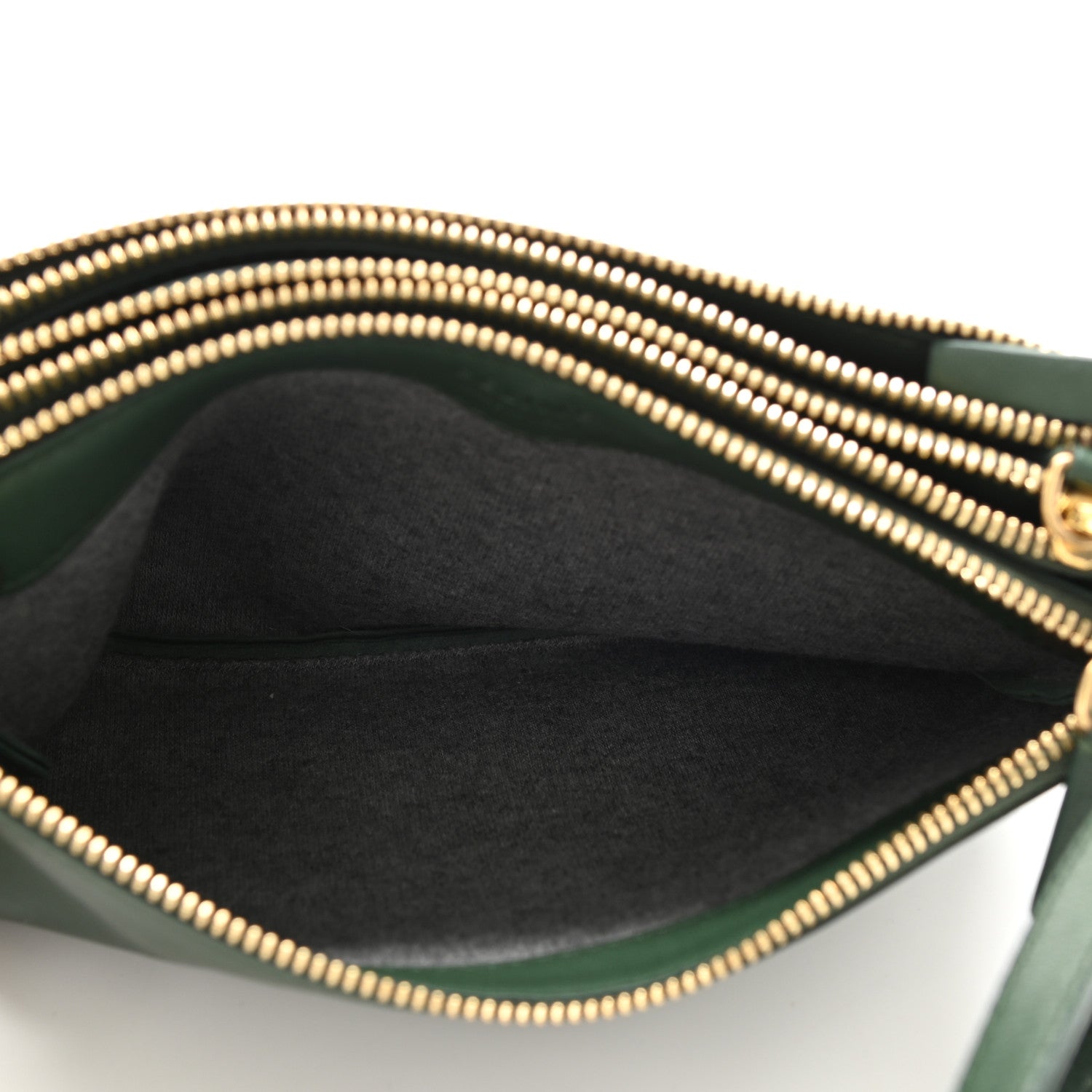 Celine Lambskin Small Trio Crossbody Bag Dark Green 6 of 8