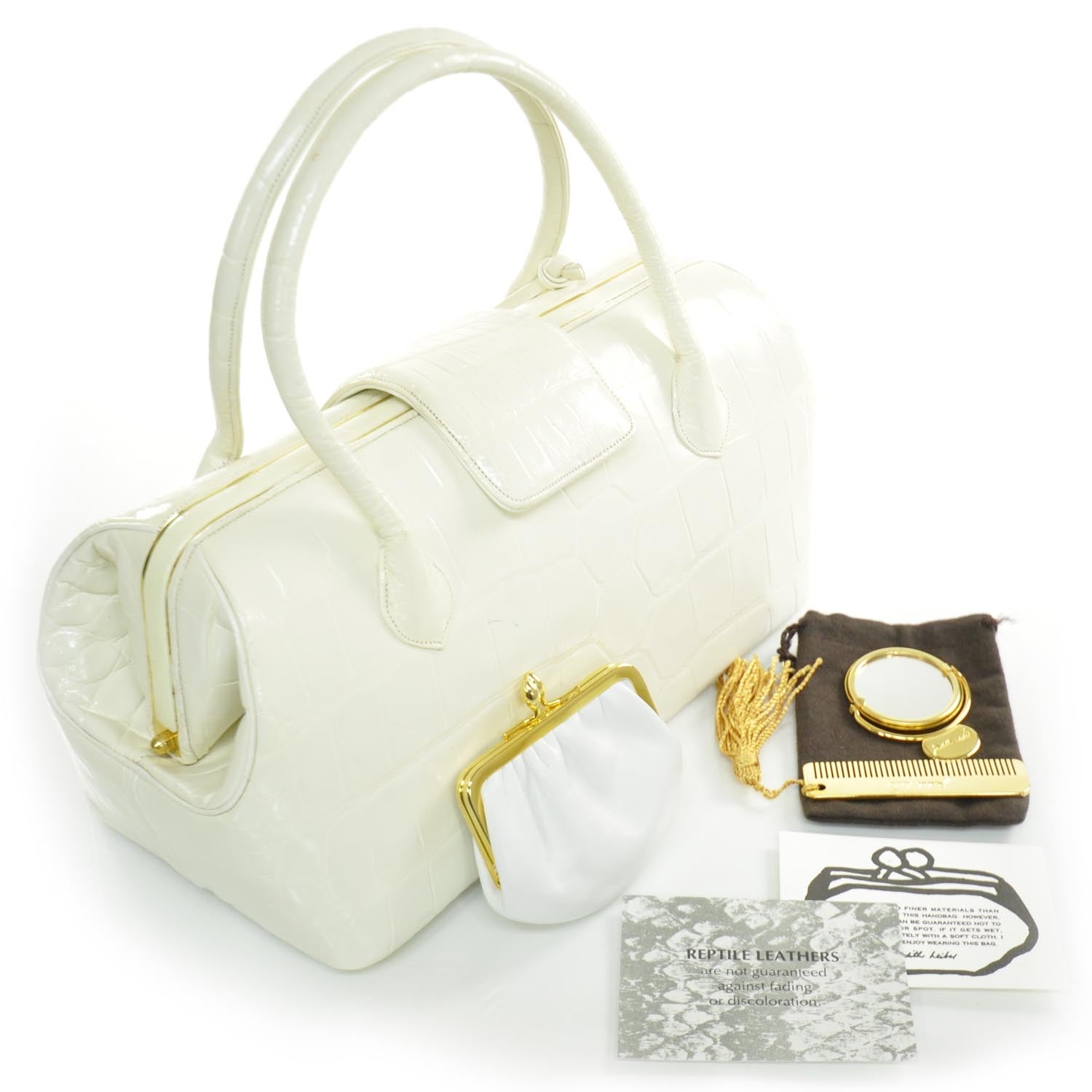 Judith Leiber Alligator Frame Bag White 3 of 11