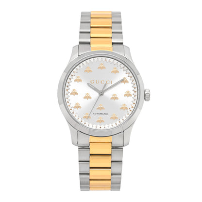 Gucci Stainless Steel 38mm G-Timeless Two Tone Bee Automatic Watch Silver 1 of 5