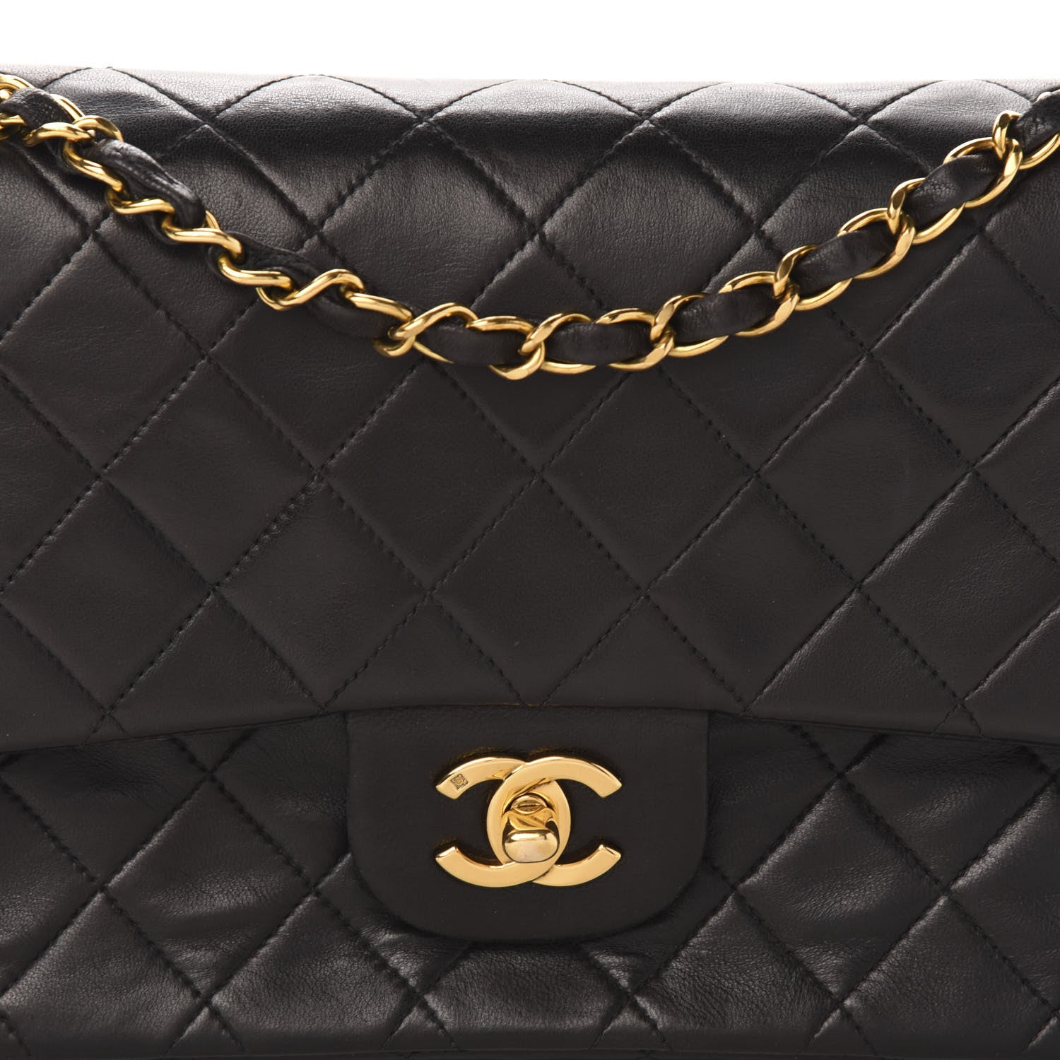 Chanel Lambskin Quilted Medium Double Flap Black 12 of 12