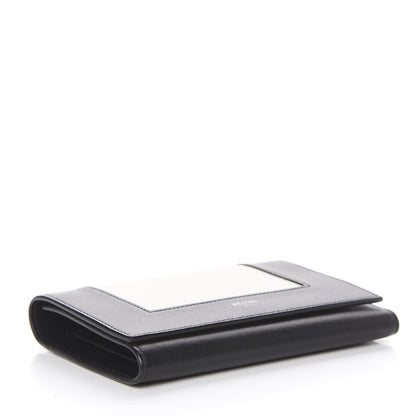 Celine Smooth Lambskin Medium Frame Multifunction Wallet Black White 4 of 7