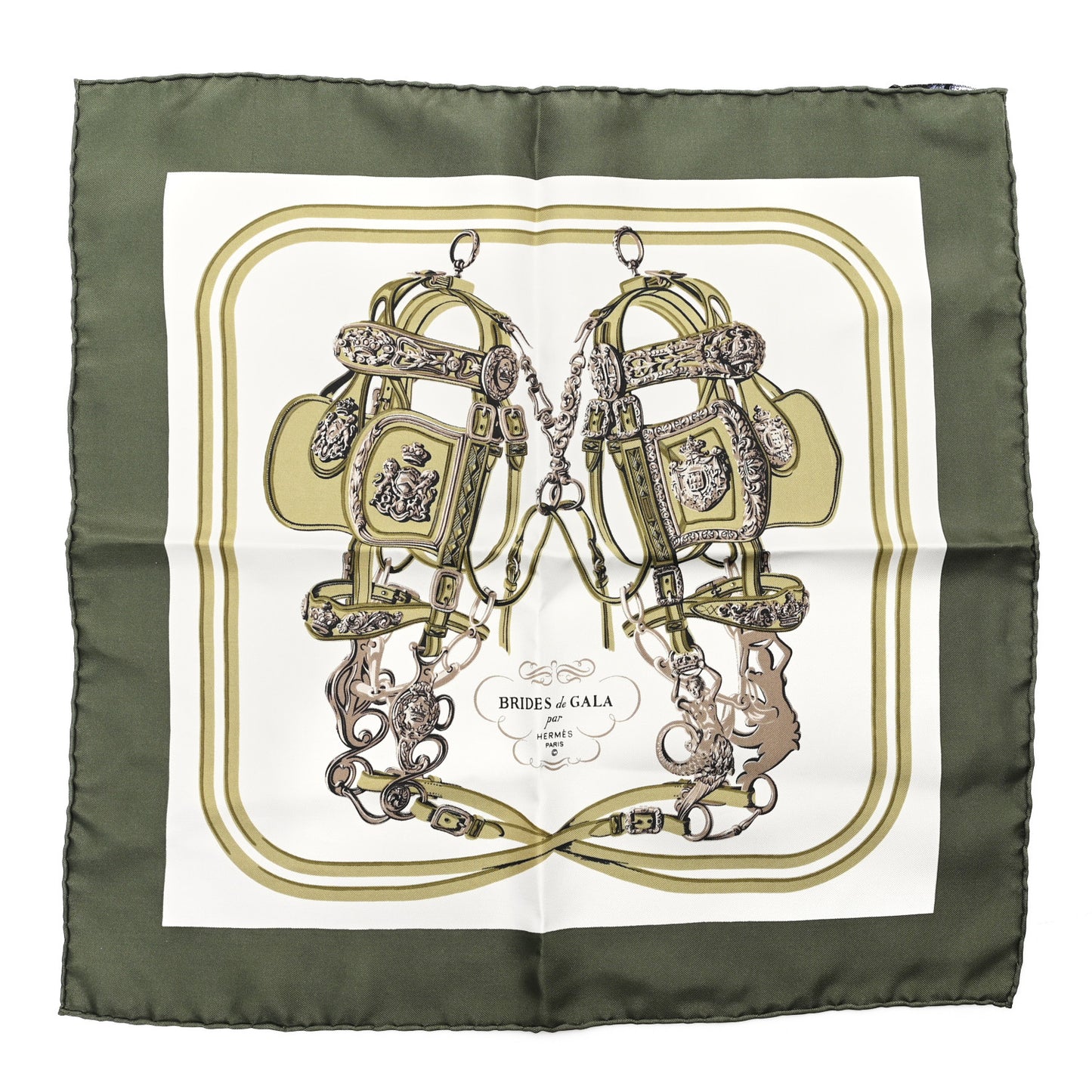 Silk Brides De Gala Pocket Square Scarf 45 Vert White