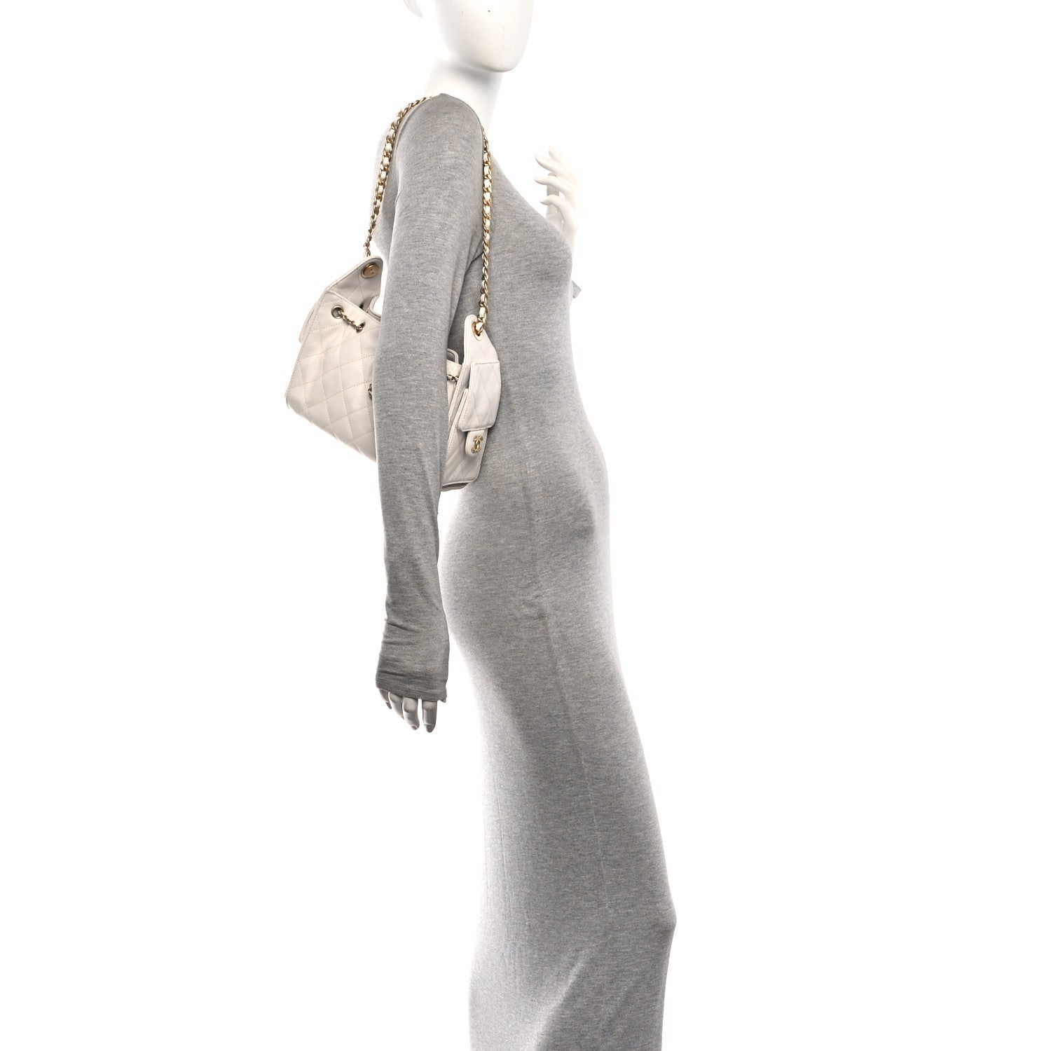Chanel Caviar Quilted Mini Chanel 25 Handbag White White 2 of 11