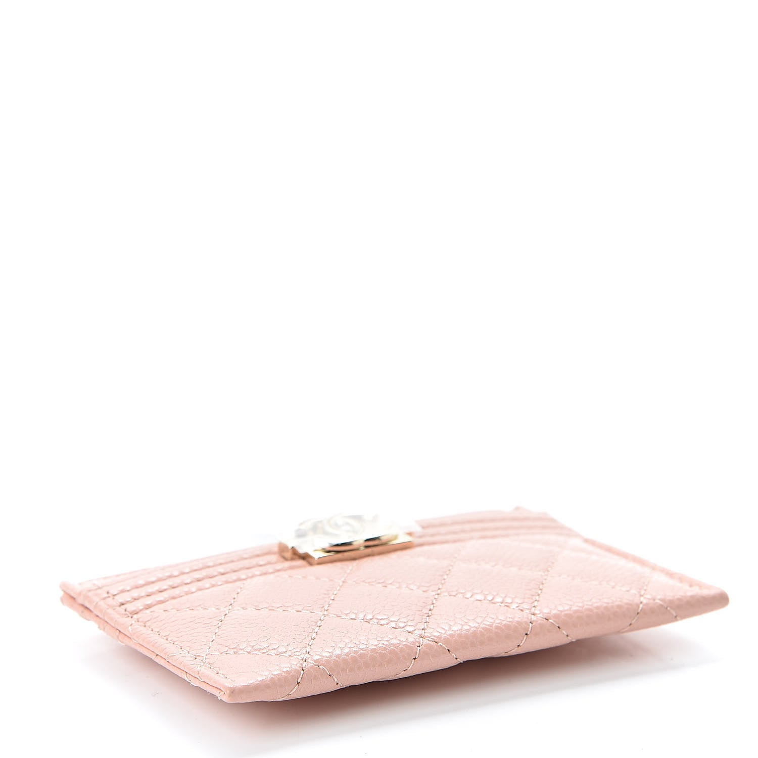 Chanel Caviar Quilted Boy Card Holder Light Pink 4 of 9