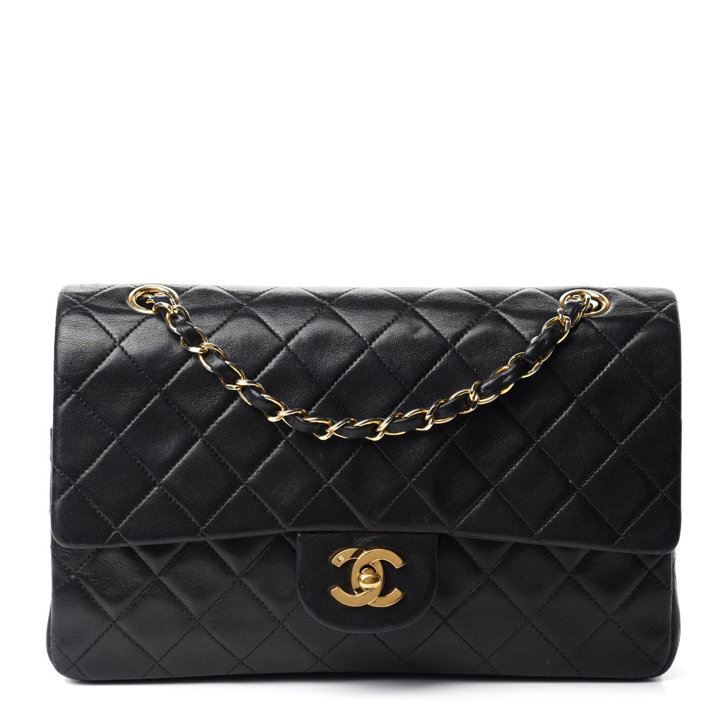 Chanel Lambskin Quilted Medium Double Flap Black 1 of 14