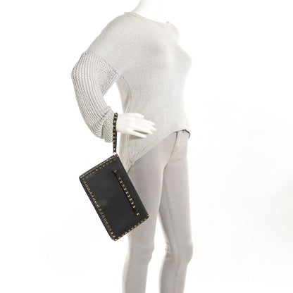 Valentino Garavani Nappa Rockstud Wristlet Clutch Black 2 of 8