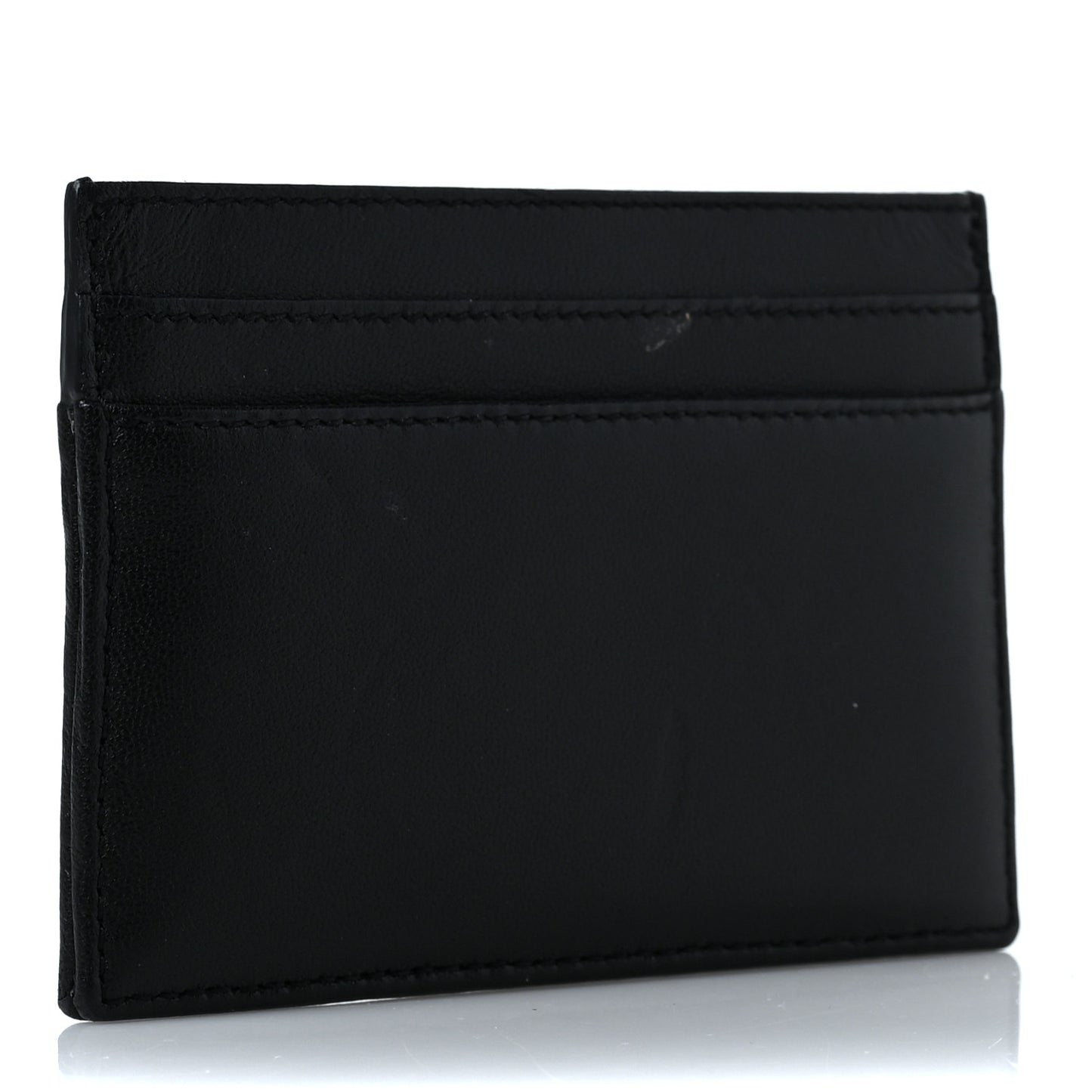 Calfskin Heart Embossed Card Case Black