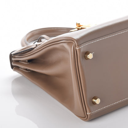 Hermes Tadelakt Kelly Retourne 28 Etoupe 29 of 36