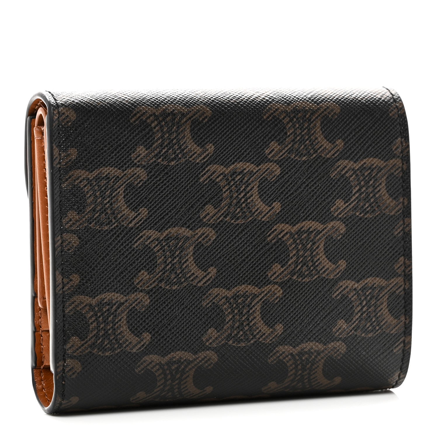 Celine Triomphe Canvas Small Triomphe Wallet Tan 3 of 8
