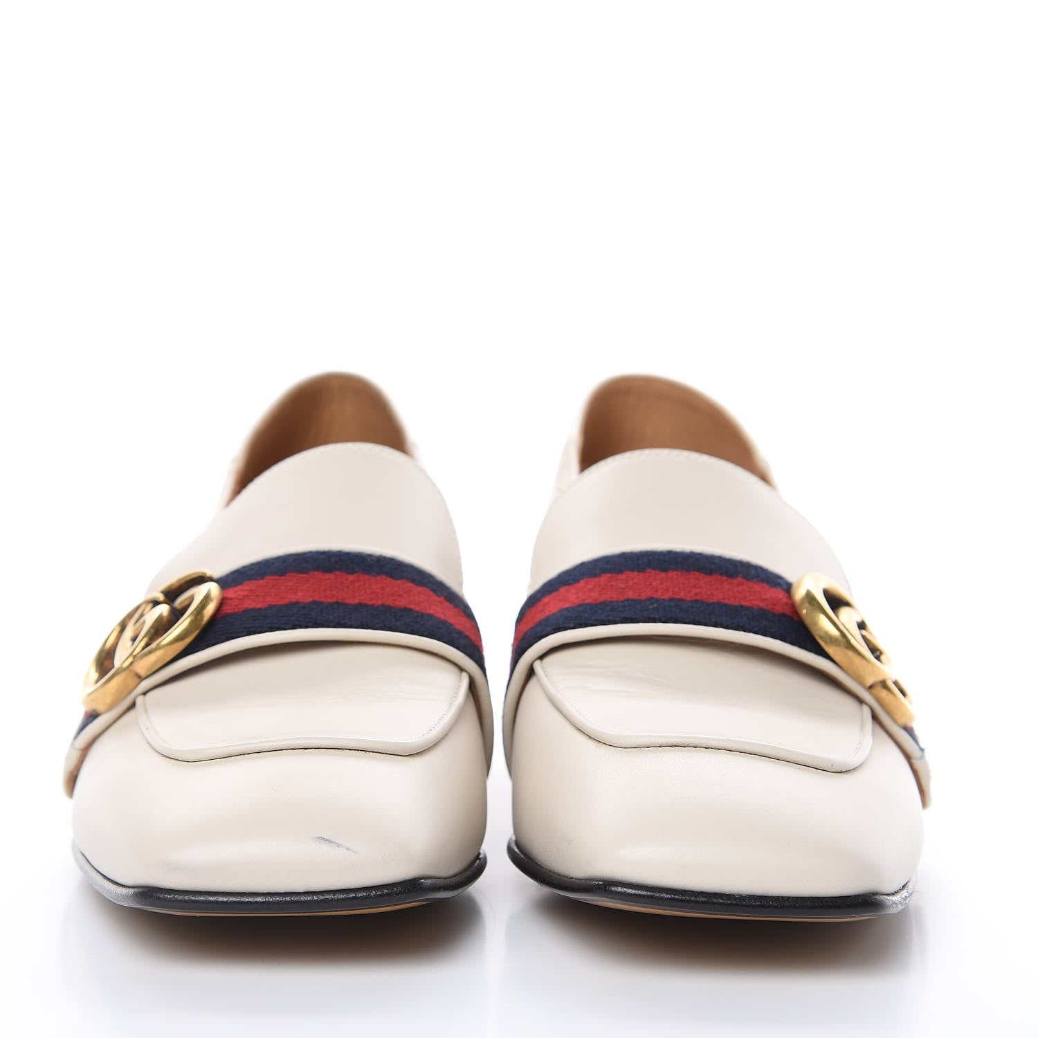 Gucci Calfskin Web Peyton Loafers 38.5 Mystic White 2 of 15