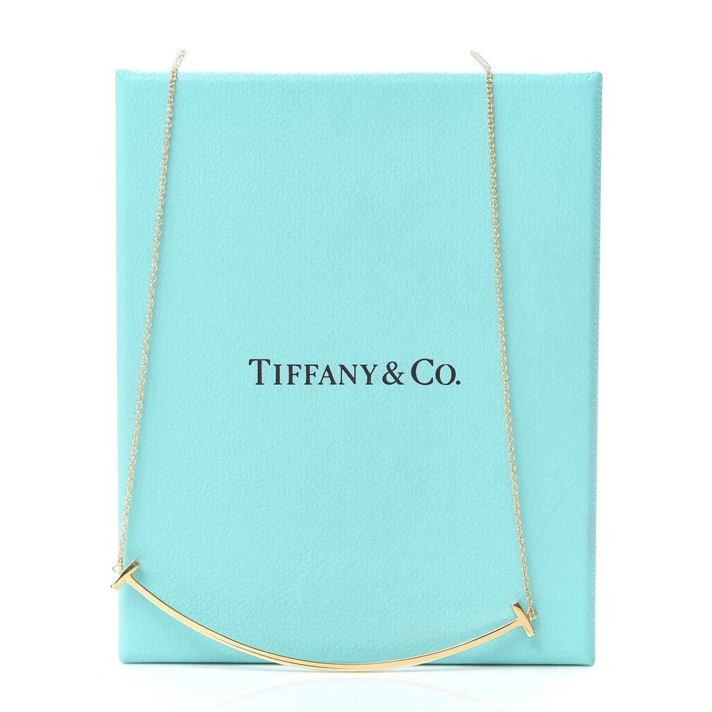 18K Yellow Gold Large T Smile Pendant Necklace