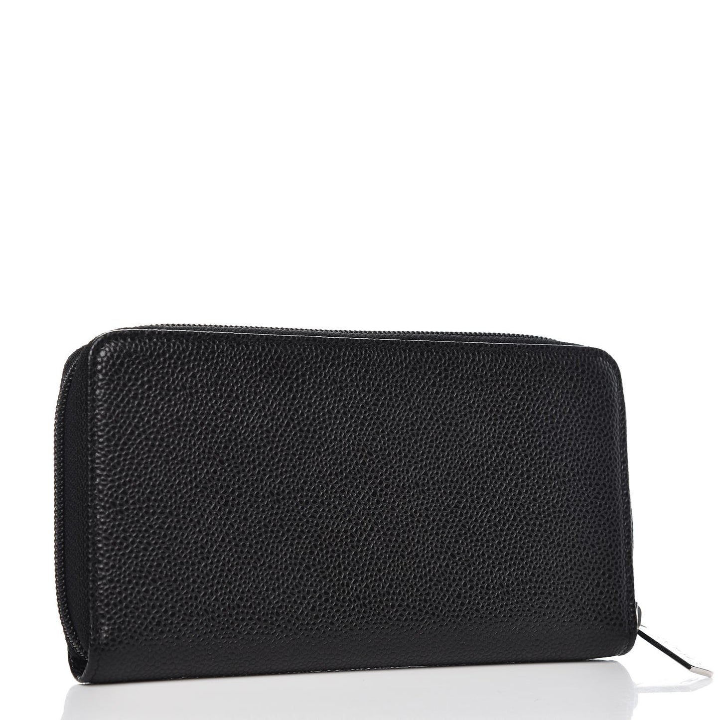 Caviar Large Timeless CC Zip Around Wallet Black