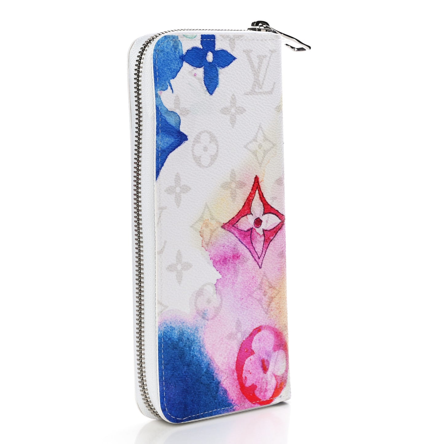 Monogram Watercolor Vertical Zippy Wallet