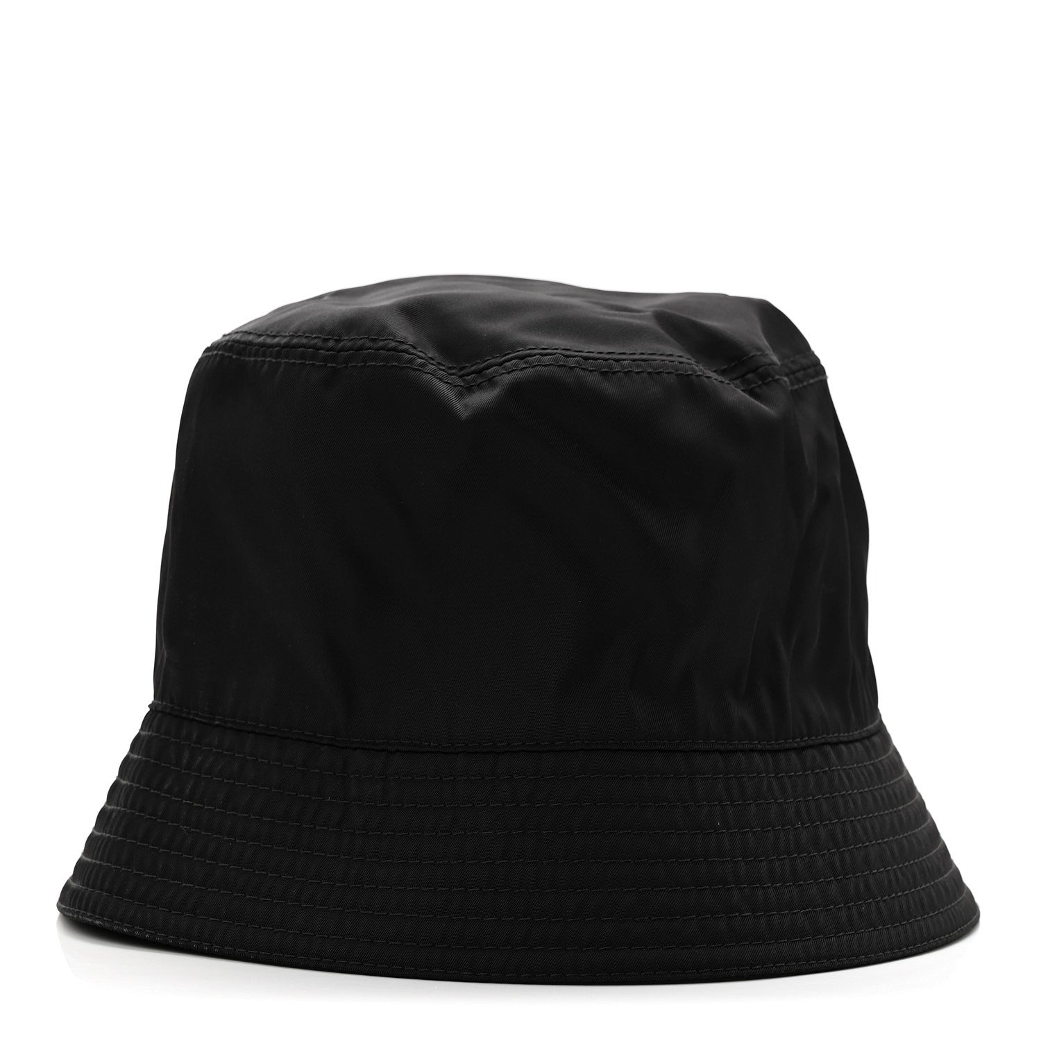 Prada Re-Nylon Metal Triangle Logo Womens Bucket Hat M Black 3 of 8