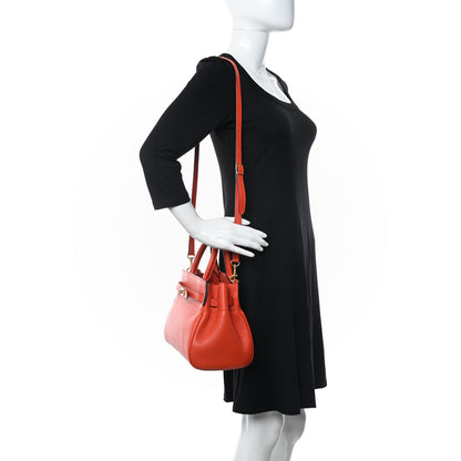 Mulberry Classic Grain Calfskin Belted Bayswater Tote Coral Orange 2 of 11