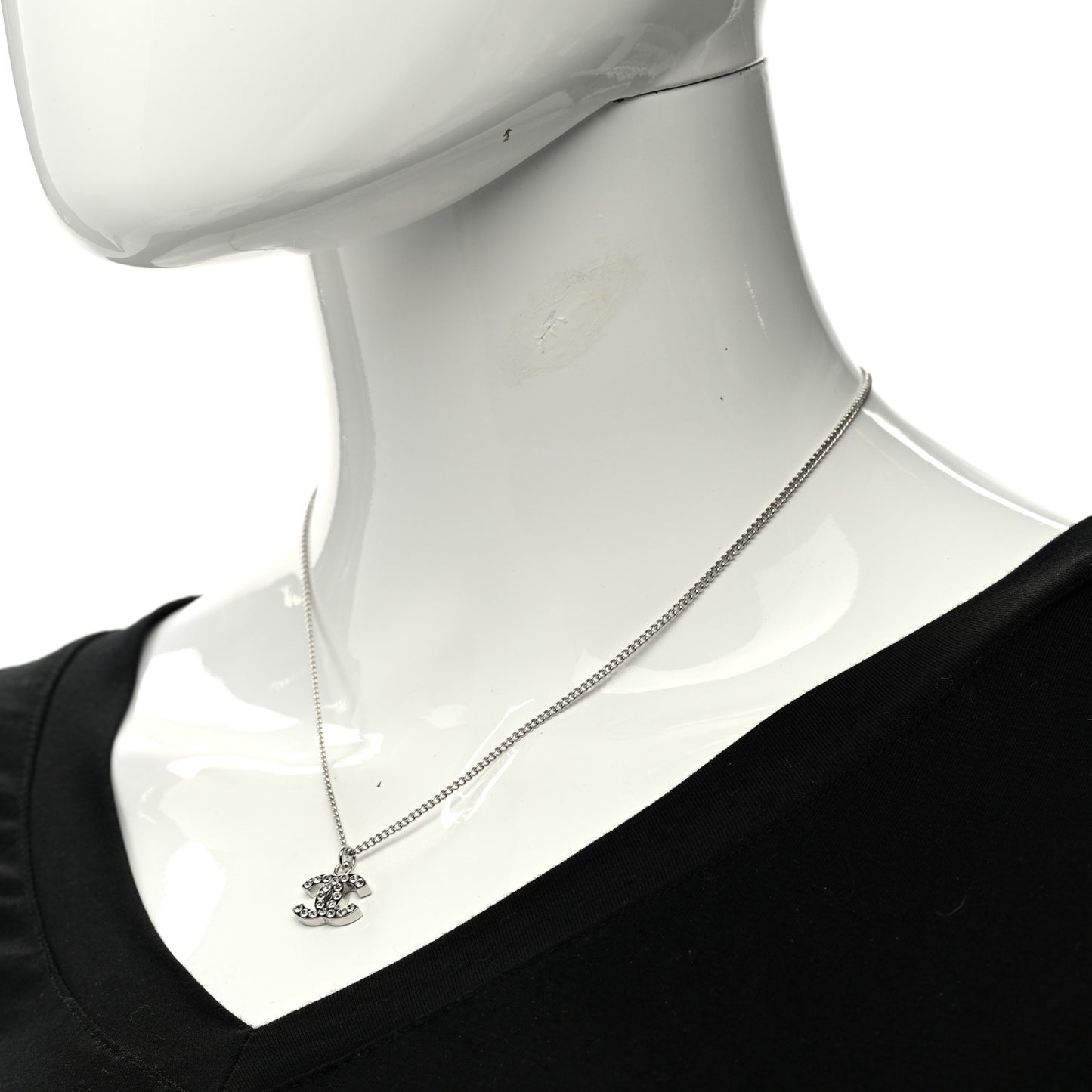 Crystal Timeless CC Necklace Silver