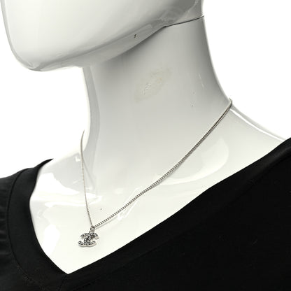 Chanel Crystal Timeless CC Necklace Silver 2 of 6