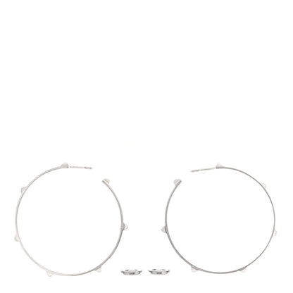 Hermes Sterling Silver Mini Clous Hoop Earrings 3 of 5