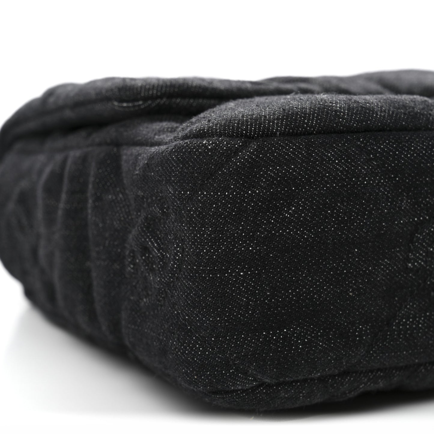 Denim Quilted Medium Funky Town Flap Black