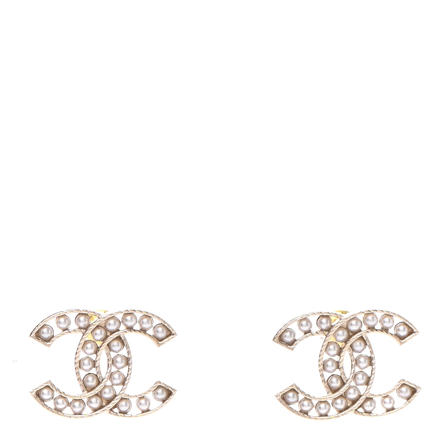 Chanel Pearl CC Earrings Gold 1 of 4