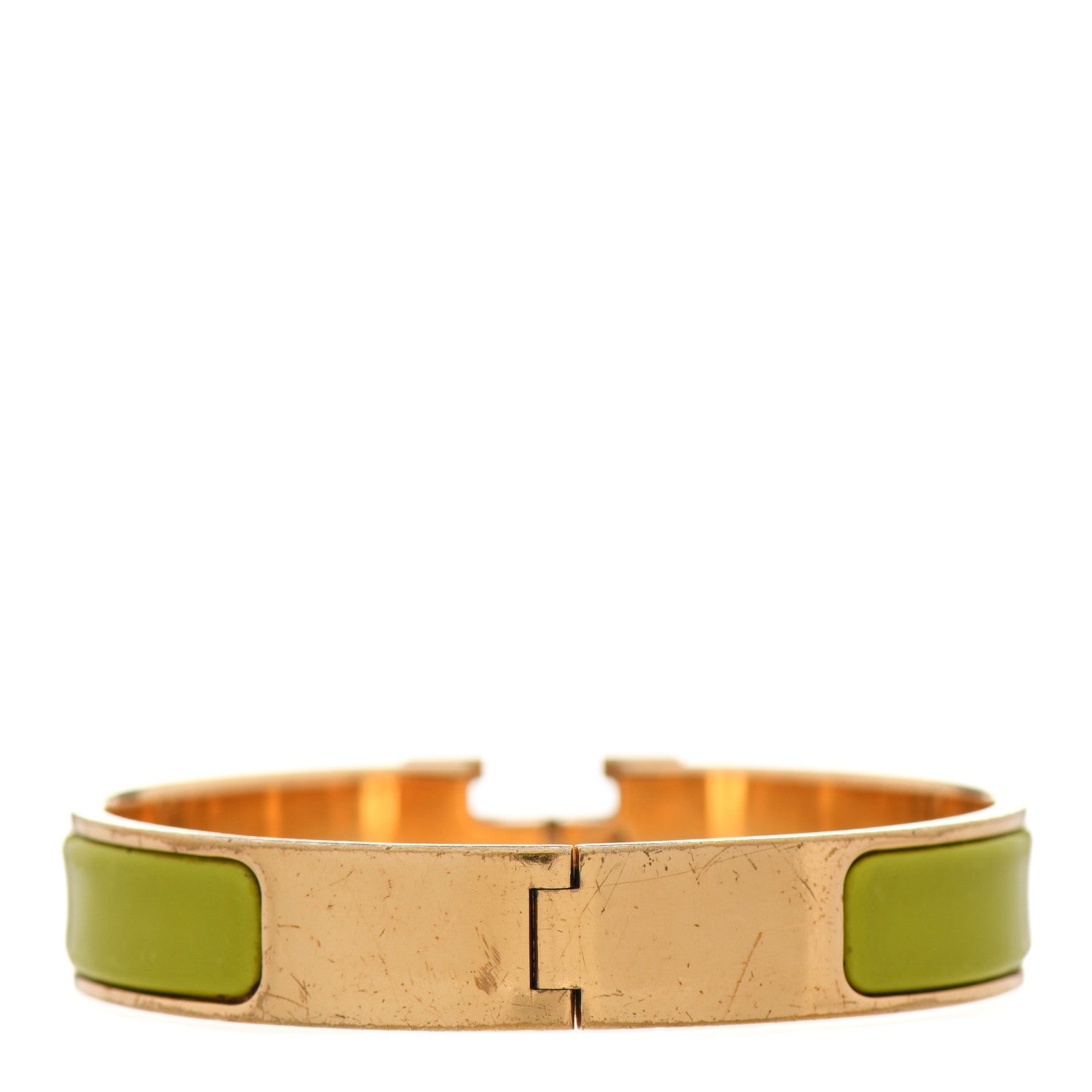 Hermes Enamel Narrow Clic Clac H Bracelet PM Jaune Citron 2 of 7