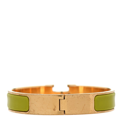 Hermes Enamel Narrow Clic Clac H Bracelet PM Jaune Citron 2 of 7