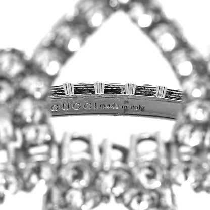 Gucci Metal Crystal Interlocking G Flower Ring M Silver 4 of 4