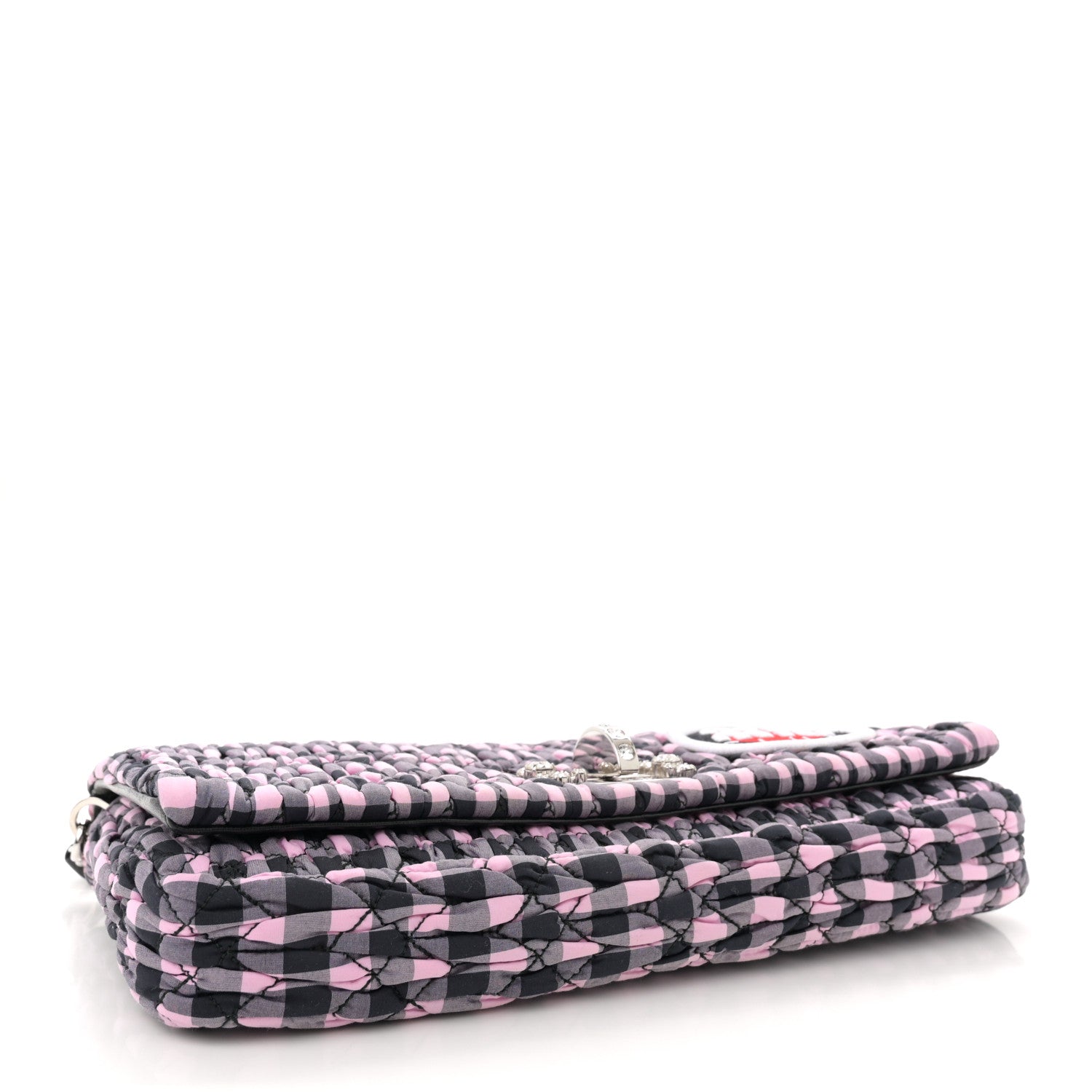 Miu Miu Cotton Matelasse Crystal Flap Shoulder Bag Multicolor 4 of 10