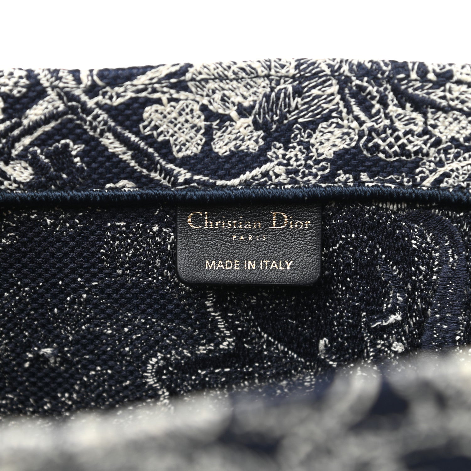 Christian Dior Canvas Embroidered Large Toile De Jouy Reverse Book Tote Blue 6 of 10