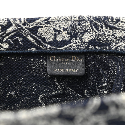 Christian Dior Canvas Embroidered Large Toile De Jouy Reverse Book Tote Blue 6 of 10
