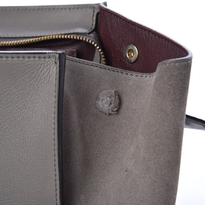 Celine Crocodile Embossed Nubuck Medium Trapeze Grey 9 of 20