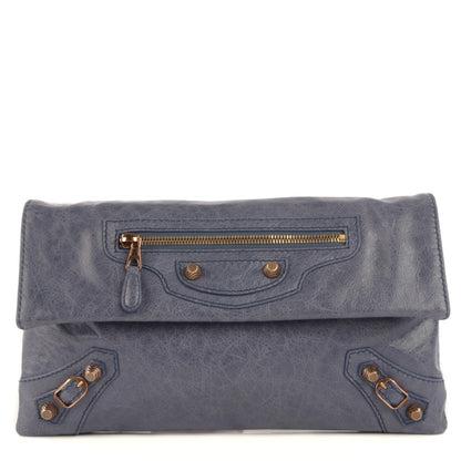Balenciaga Agneau Giant 12 Rose Gold Hardware Envelope Clutch Jacynthe 1 of 7
