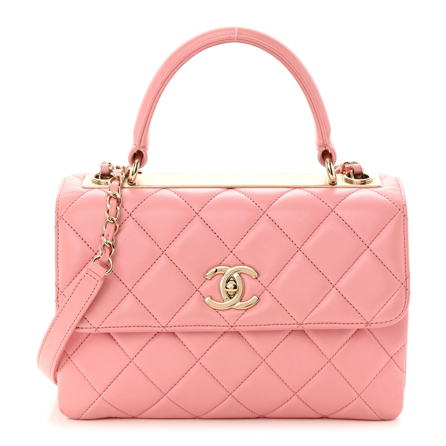 Chanel Lambskin Quilted Small Trendy CC Flap Dual Handle Bag Light Pink 1 of 16