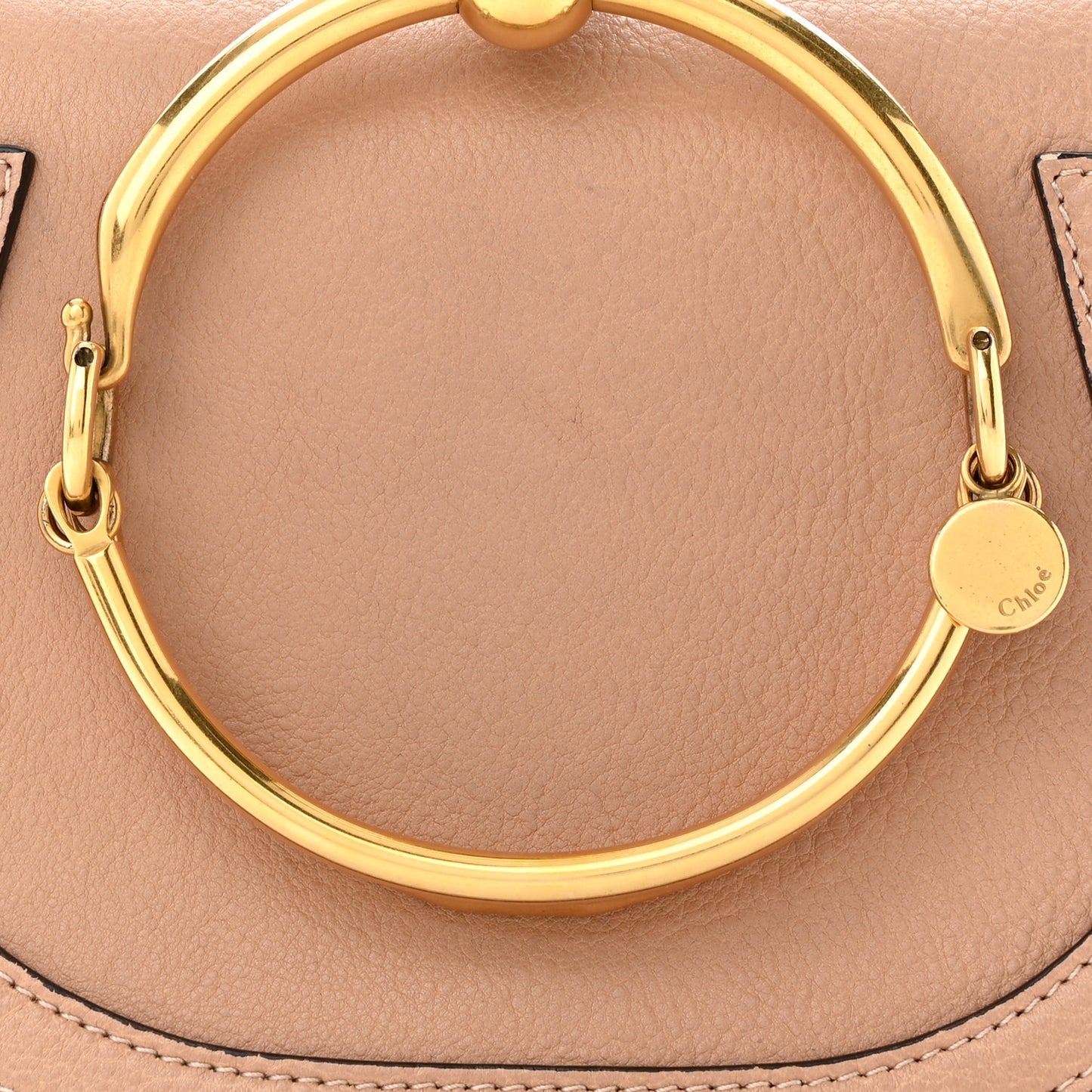Calfskin Suede Small Nile Bracelet Bag Biscotti Beige